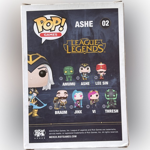 Funko POP Games League of Legends Ashe #02 Vinyl Figure Vaulted In Box - Picture 3 of 8